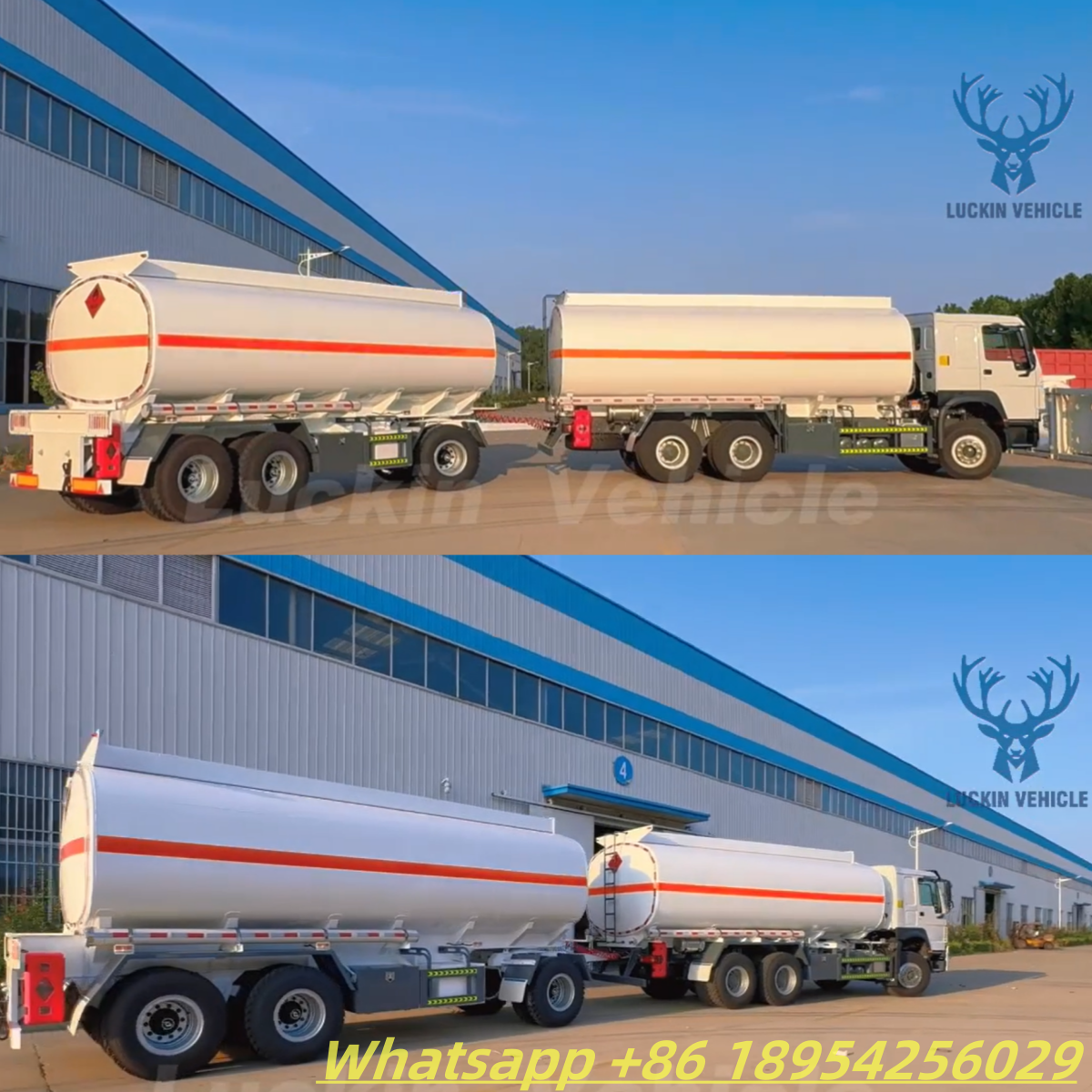 Sinotruk HOWO New and Used 371HP 400HP 25 Cbm 25000 Liters Diesel Fuel Tank Truck with 25000L Fuel Tanker Full Drawbar Trailer for Sale插图1