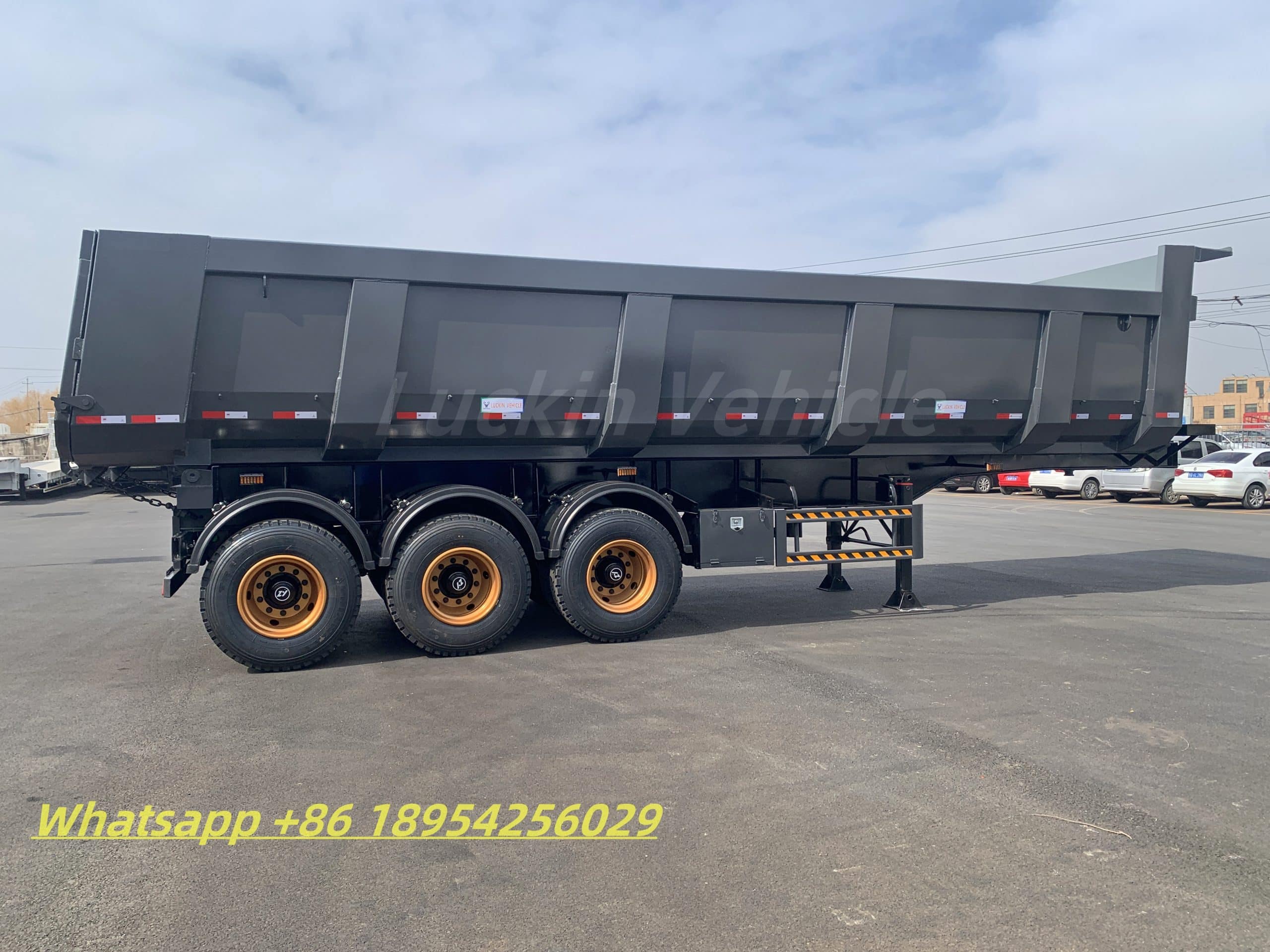 3 Axles U Shaped Tipper Rear Dump Semi Trailer插图1