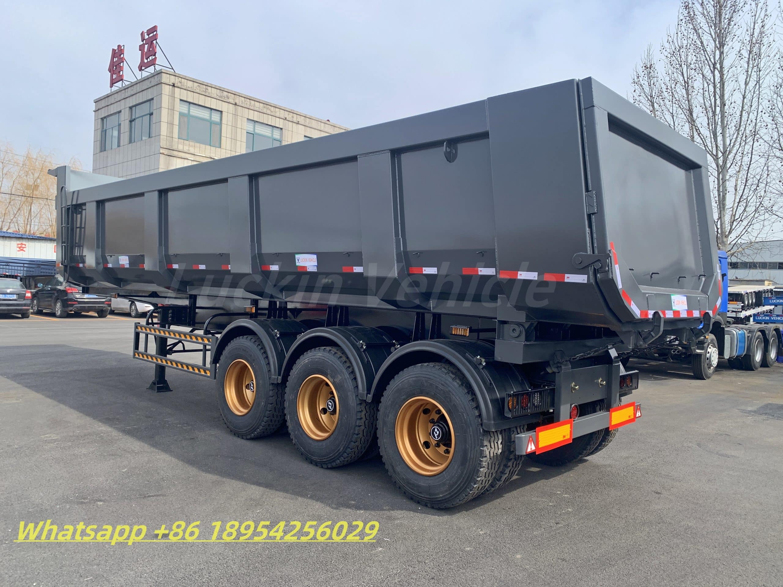 3 Axles U Shaped Tipper Rear Dump Semi Trailer插图2