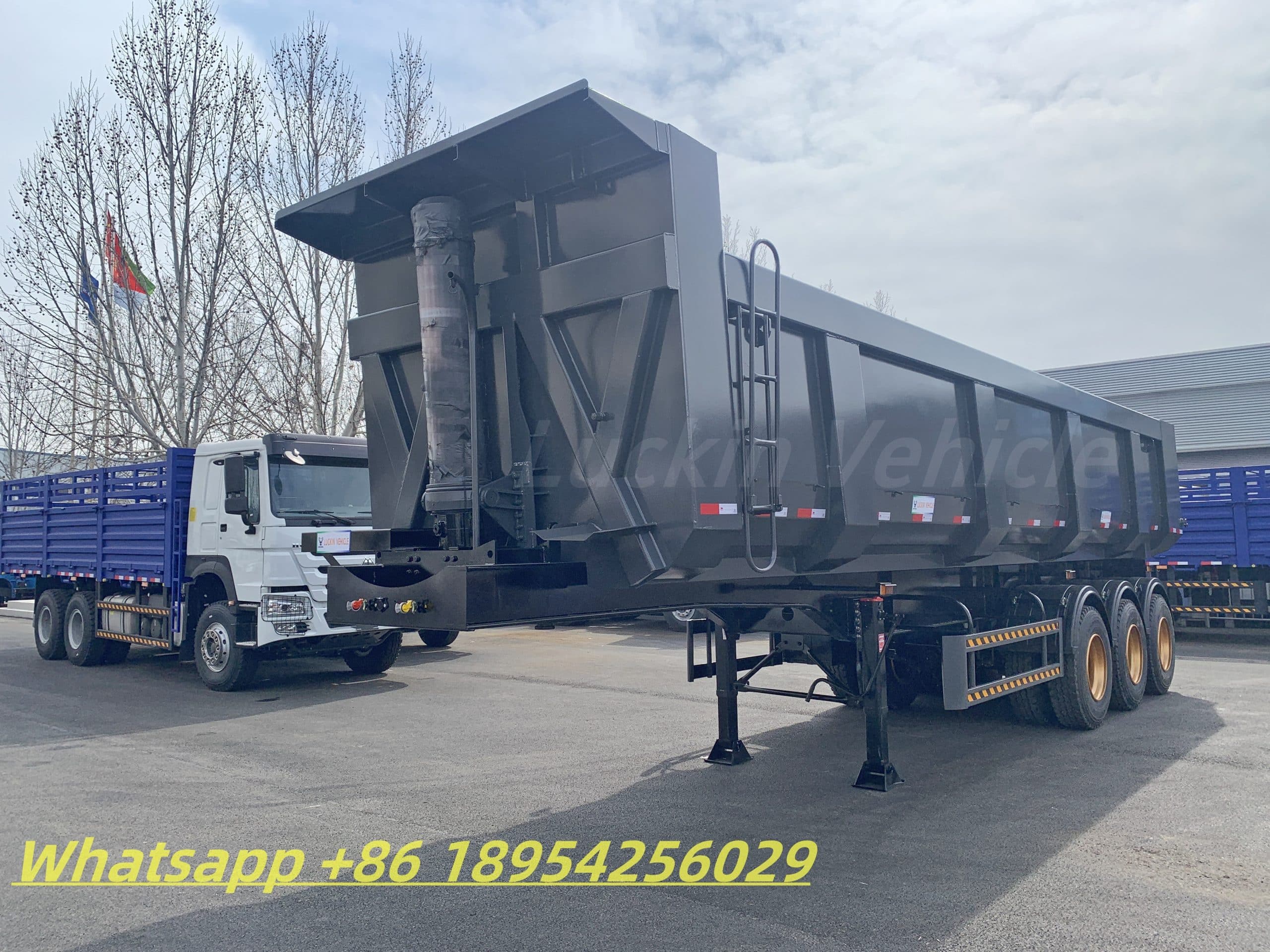 3 Axles U Shaped Tipper Rear Dump Semi Trailer插图