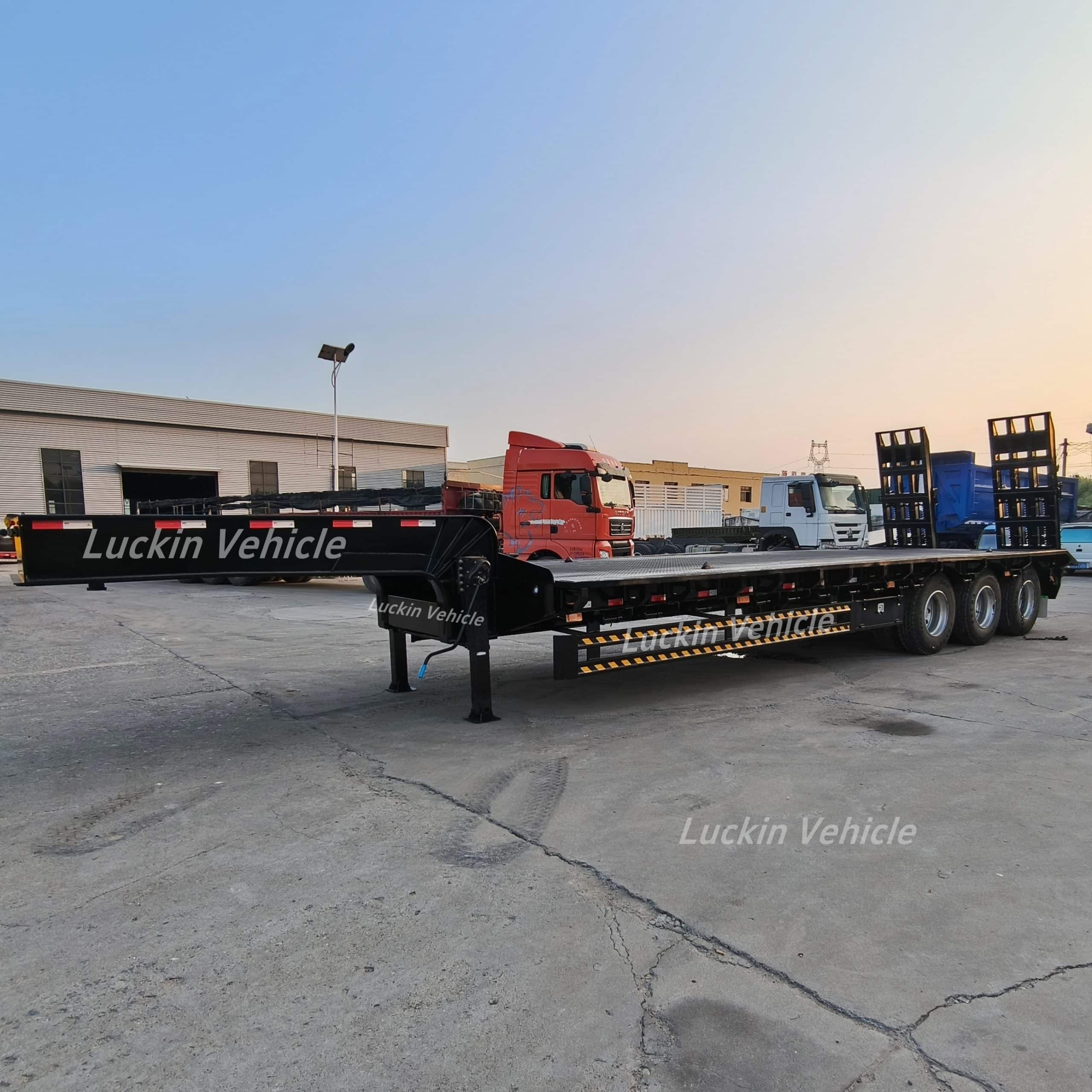 Hot Sale 3 Axles Lowbed Semi Trailer插图2